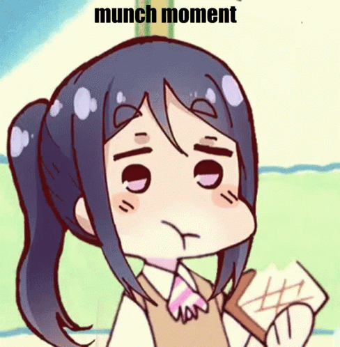 Girl Holding Paper Saying Munch Moment