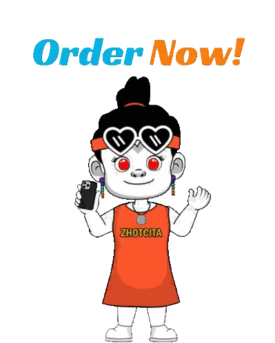 Girl Holding Phone Order Now