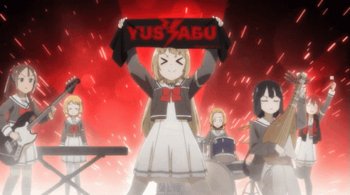 Girl Holding Scarf Saying Yusabu GIF