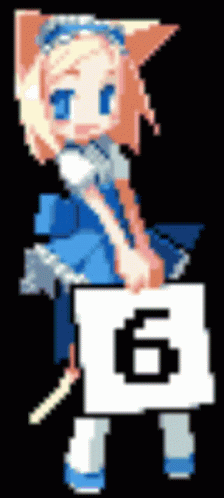 Girl Holding Sign Saying 6