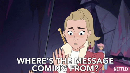 Girl Holding Sword Saying Where's The Message Coming From GIF