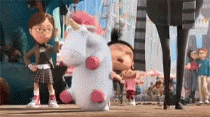 Girl Holding Unicorn Stuffed Animal Despicable Me