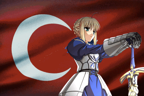 Girl In Armor Holding Sword GIF
