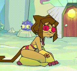 Girl in Bikini and Sunglasses Sitting on Pillow in Snow