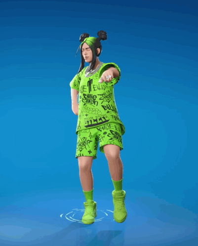 Girl in Billie Eilish T-Shirt Standing on One Leg