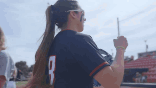 Girl in Black Jersey With Number 8