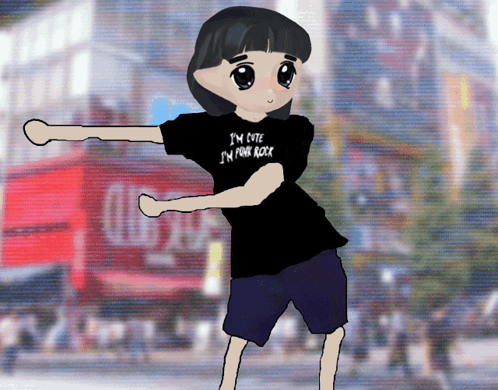 Girl in Black Shirt Says I'm Cute I'm Punk Rock