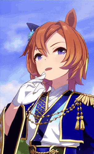 Girl in Blue and Gold Uniform