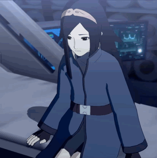 Girl in Blue Coat in Front of Monitor Number 3
