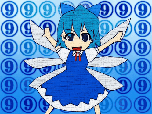 Girl in Blue Dress with Wings and 999