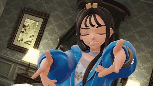Girl In Blue Jacket Making A Face GIF