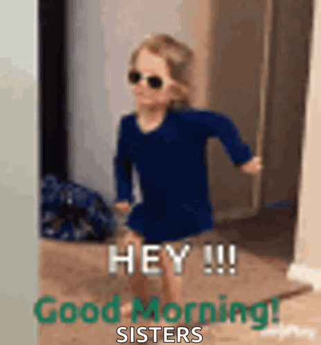 Girl In Blue Shirt Running GIF