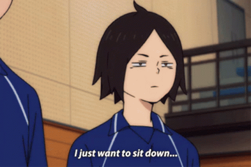 Girl in Blue Shirt Says I Just Want to Sit Down