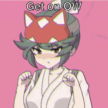 Girl in Cat Hat Get On Ow