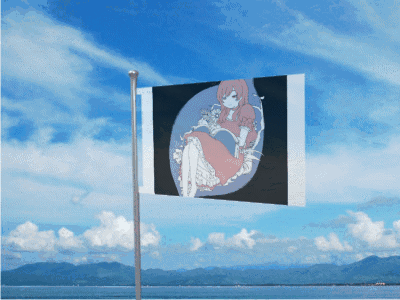 Girl in Circle Flag