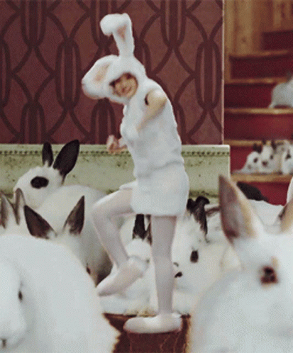 Girl In Costume Bunny Dancing GIF