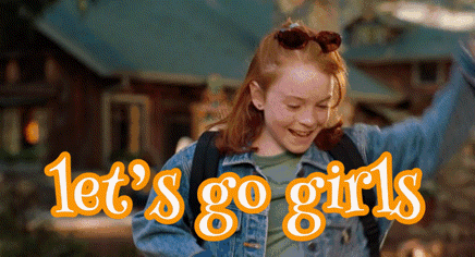 Girl in Denim Jacket Saying Let's Go Girls