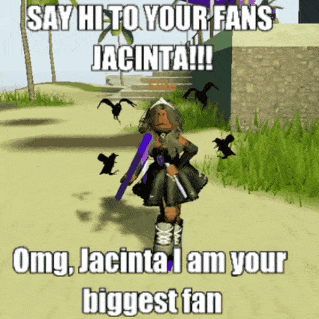 Girl In Dress Holding Sword Says Hi GIF