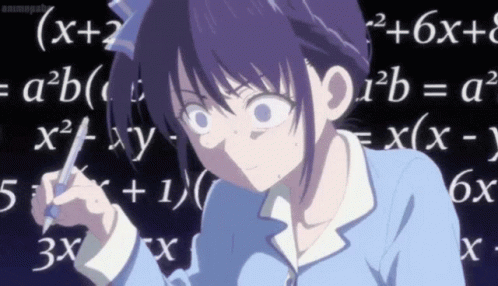 Girl in Front of Math Equations x+2=a2b
