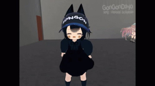 Girl In Gongon Hat Standing In Room GIF