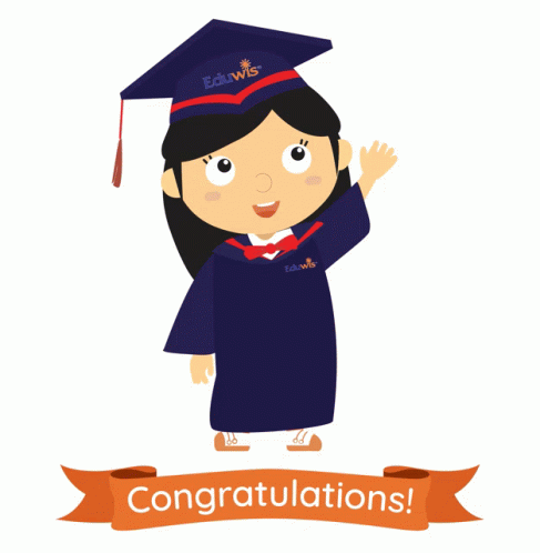 Girl In Graduation Cap And Gown Congratulations GIF