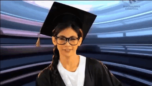 Girl In Graduation Cap And Gown GIF