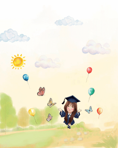 Girl In Graduation Cap And Gown GIF