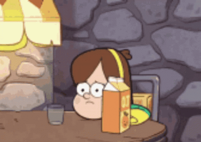 Girl In Gravity Fall Drinking Orange Juice GIF