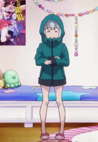 Girl in Green Jacket Standing
