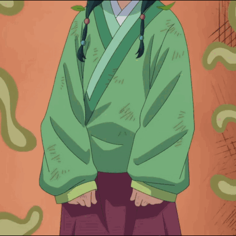 Girl in Green Kimono with Leaves in Hair