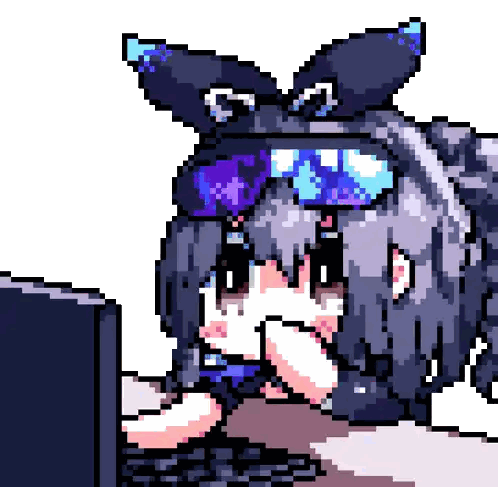 Girl in Hat and Sunglasses Pixel Art