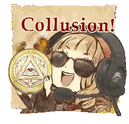 Girl in Headphones and Sunglasses Holding Collusion Coin