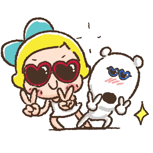 Girl in Heart Sunglasses Giving Peace Sign