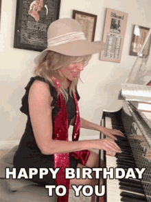 Girl In Her Piano Singing Happy Birthday GIF