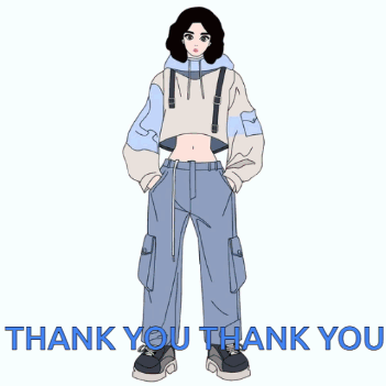 Girl in Hoodie and Pants Thank You