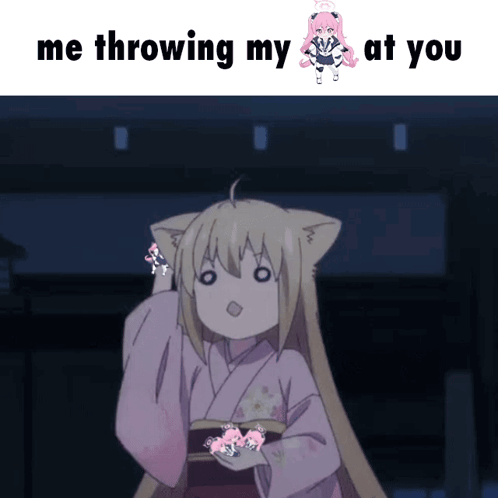 Girl in Kimono Throwing Hands
