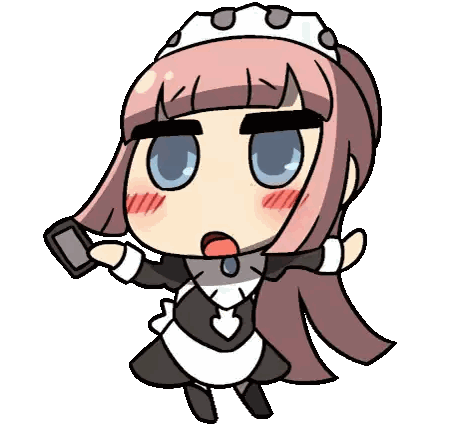 Girl in Maid Outfit Holding Cell Phone