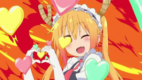 Girl In Maid Outfit Making Heart With Hands GIF
