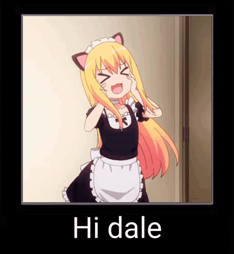 Girl in Maid Outfit Saying Hi Dale