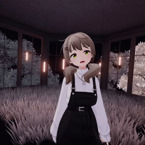 Girl In Overalls And White Shirt With Letter E GIF
