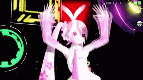 Girl in Pink Dress Dancing Video Game
