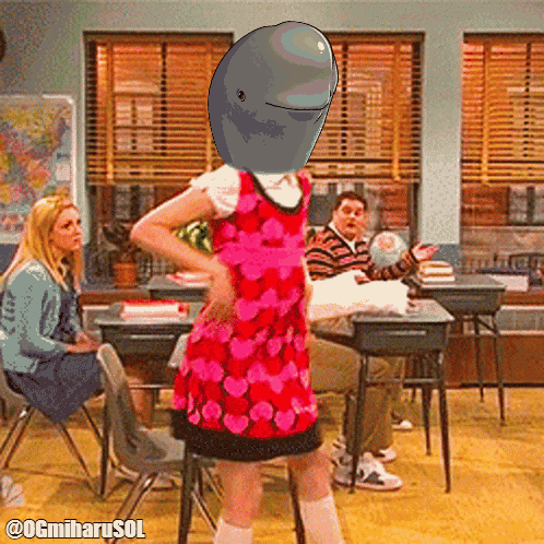 Girl in Pink Dress Dancing with Whale