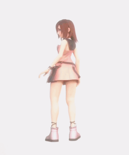 Girl In Pink Dress Walking On Beach GIF