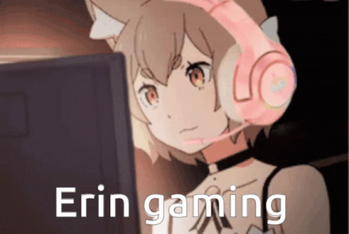 Girl in Pink Headphones Erin Gaming