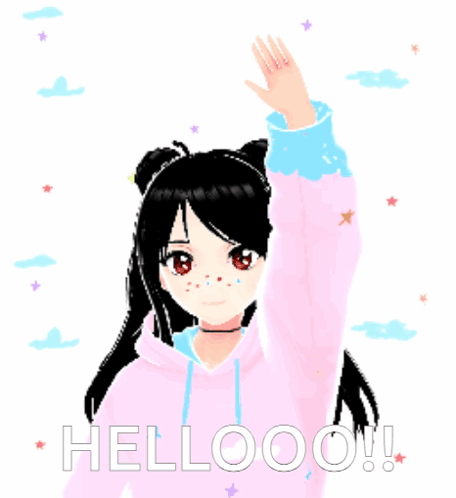 Girl in Pink Hoodie Saying Hello