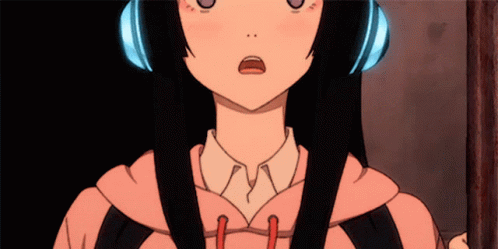 Girl In Pink Hoodie Wearing Headphones GIF