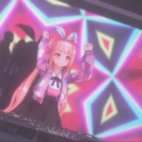 Girl in Pink Jacket Behind DJ Mixer