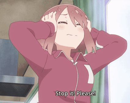 Girl In Pink Jacket Covering Ears Saying Stop It Please GIF