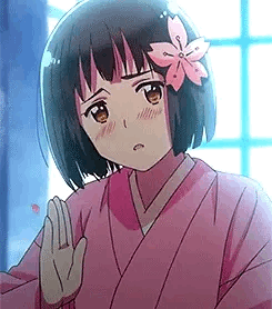 Girl in Pink Kimono with Flower