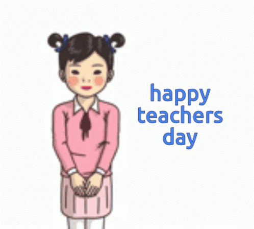 Girl In Pink Shirt Happy Teachers Day GIF